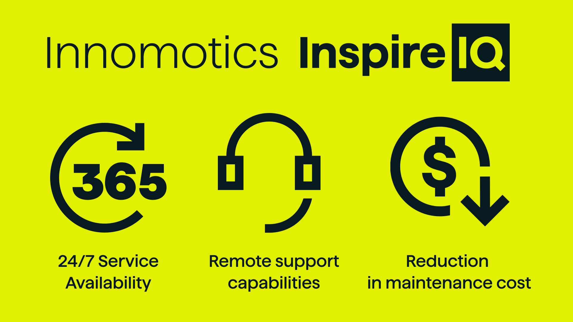 24/7 Service Availability, Remore support capabilities, reduction in maintenance cost 24/7 Service Availability, Remore support capabilities, reduction in maintenance cost